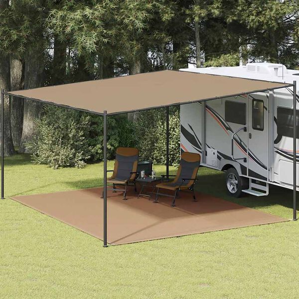vidaXL Tapete de campismo para tenda 400x500 cm cinzento-acastanhado