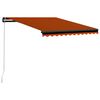 vidaXL Toldo retr&aacute;til manual com LED 300x250 cm laranja e castanho