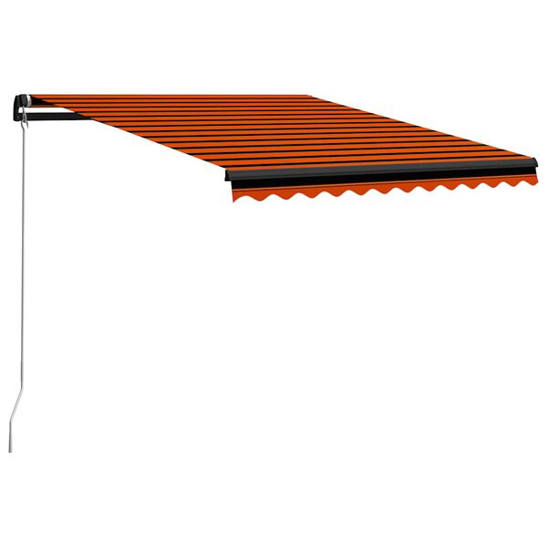 vidaXL Toldo retr&aacute;til manual com LED 300x250 cm laranja e castanho