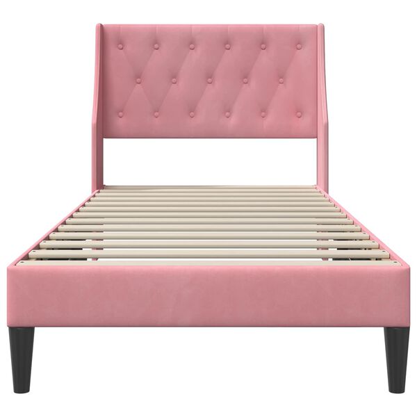 vidaXL Estrutura da Cama com cabeceira Rosa 80 x 200 cm Veludo