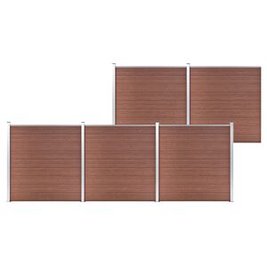 vidaXL Painel de veda&ccedil;&atilde;o para jardim 872x186 cm WPC castanho