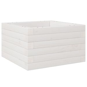 vidaXL Vaso/floreira de jardim 40x40x23 cm madeira pinho maci&ccedil;a branco
