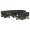 vidaXL Conjunto de Sof&aacute; de Jardim 14 pcs Cinzento vime PE