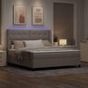 vidaXL Cama Box Spring LED Cinzento-acastanhado 180 x 200 cm tecido