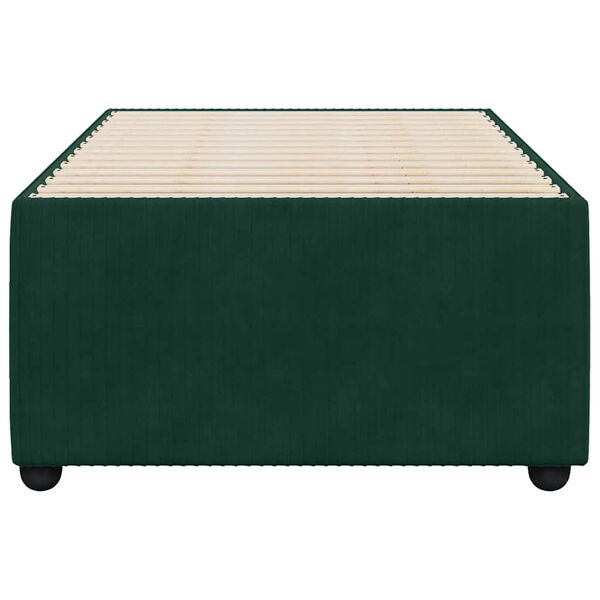 vidaXL Estrutura de cama sem colch&atilde;o 100x200 cm veludo verde-escuro