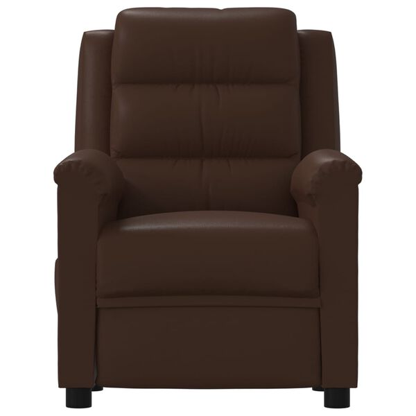 vidaXL Poltrona de massagens elétrica couro artificial castanho