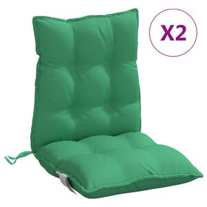 vidaXL Almofad&otilde;es cadeira encosto baixo 2 pcs tecido oxford verde