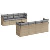 vidaXL 9 pcs conjunto de sof&aacute;s p/ jardim com almofad&otilde;es vime PE bege