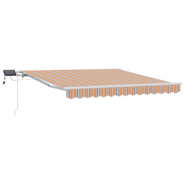vidaXL Toldo Retr&aacute;til Manual Multicolor 350 x 250 cm Tecido e A&ccedil;o