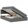 vidaXL Cama de Armazenamento LED com Colch&atilde;o Cinzento-Escuro