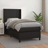vidaXL Cama com molas/colch&atilde;o 100x200 cm couro artificial preto
