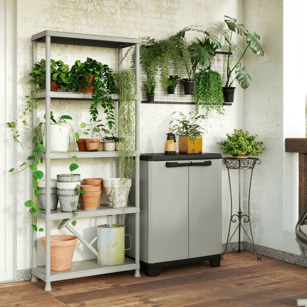 Keter Arm&aacute;rio de arruma&ccedil;&atilde;o baixo Planet cinzento e preto