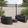 vidaXL 7 pcs conjunto de sof&aacute;s p/ jardim c/ almofad&otilde;es vime PE preto