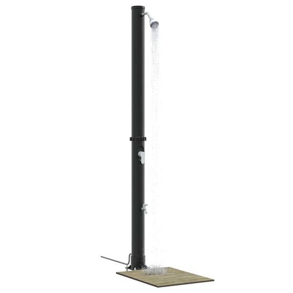 vidaXL Chuveiro Solar para Exterior Preto 217 cm PVC e alumínio