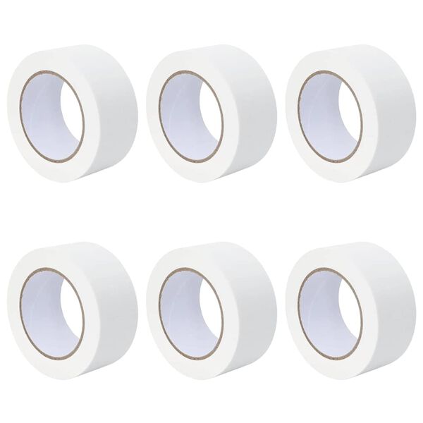 vidaXL Fitas de M&aacute;scara para Pintores 6 pcs Branco 50mm x 50m Papel
