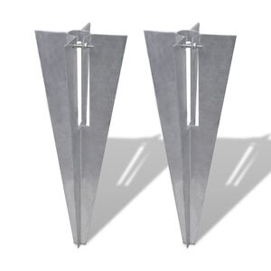 vidaXL Espetos para postes de cerca 2 pcs