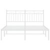 vidaXL Estrutura de cama com cabeceira 140x190 cm metal branco