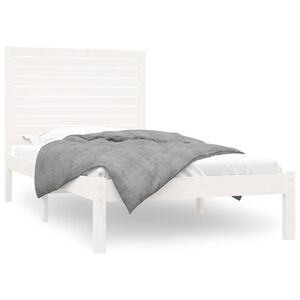 vidaXL Estrutura de cama 90x200 cm madeira maci&ccedil;a branco