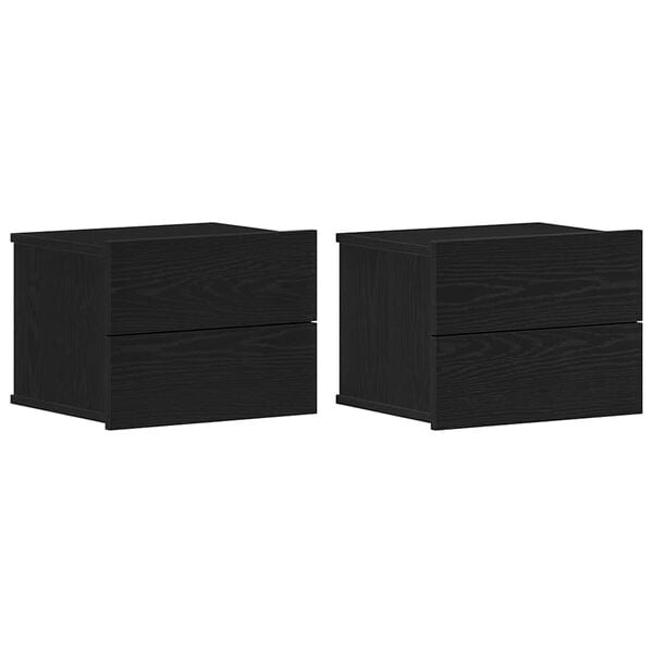 vidaXL Arm&aacute;rio de Cabeceira 2 pcs Carvalho Preto 40 x 30 x 30 cm