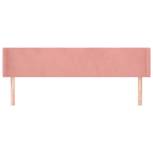 vidaXL Cabeceira de cama c/ abas veludo 183x16x78/88 cm rosa