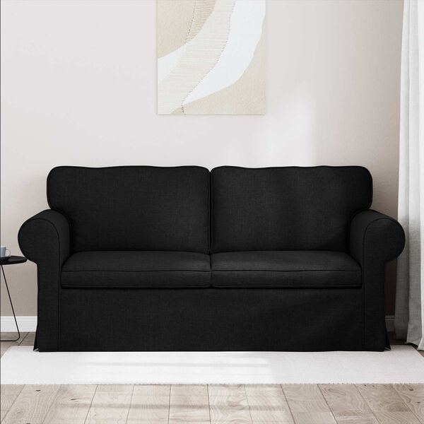 vidaXL Sof&aacute; 140cm Preto Metal