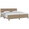 vidaXL Cama Box com colch&atilde;o Cappuccino 200 x 200 cm Couro sint&eacute;tico