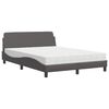vidaXL Cama com colch&atilde;o Dover 120x200 cm couro artificial cinzento