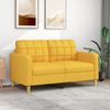 vidaXL Sof&aacute; de 2 lugares 140 cm tecido amarelo-claro