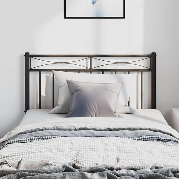 vidaXL Cabeceira de substitui&ccedil;&atilde;o 100 cm metal preto