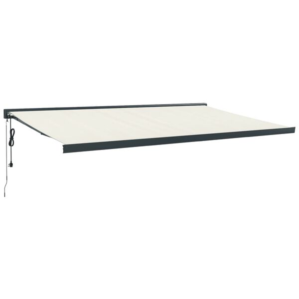 vidaXL Toldo retr&aacute;til 5x3 m tecido e alum&iacute;nio cor creme