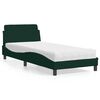 vidaXL Cama com colch&atilde;o Dover 80x200 cm veludo verde-escuro