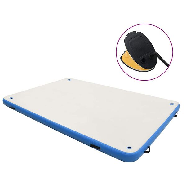 vidaXL Plataforma flutuante insufl&aacute;vel 300x300x15 cm azul e branco
