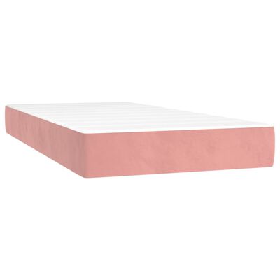 vidaXL Cama com molas/colchão 80x200 cm veludo rosa