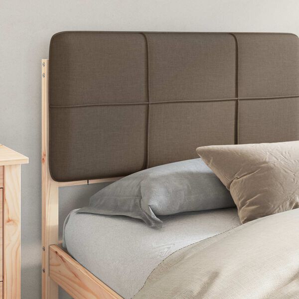 vidaXL Estrutura de Cama com Cabeceira Estofada Cinzento-acastanhado