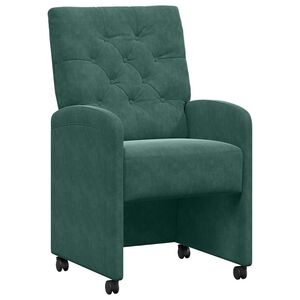 vidaXL Cadeiras de Jantar com Rodas 2 pcs Verde-escuro 58 x 67 x 97 cm