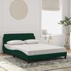 vidaXL Cama com colch&atilde;o Dover 140x200 cm veludo verde-escuro