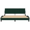 vidaXL Estrutura de cama com LED sem colch&atilde;o Hanko 180x200 cm veludo verde-escuro