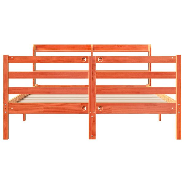 vidaXL Cama sem colch&atilde;o 120x200 cm madeira pinho maci&ccedil;a castanho-mel