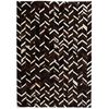 vidaXL Tapete couro genu&iacute;no retalhos 80x150 cm chevron preto/branco