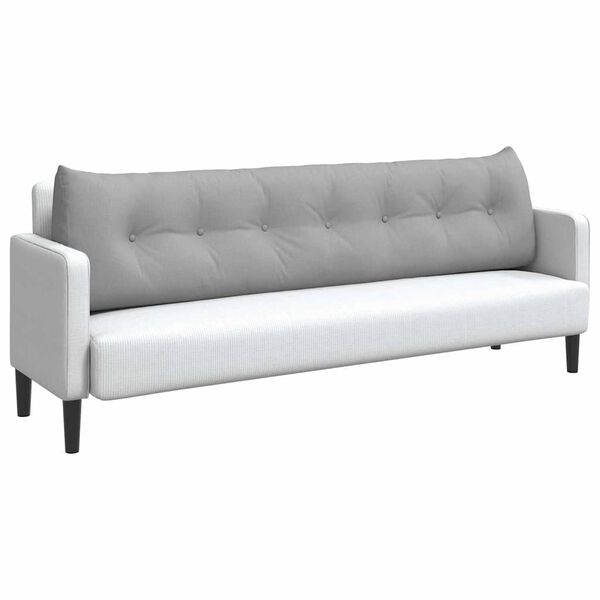 vidaXL Travesseiro para Costas Cinza Nuvem 200 x 24 x 50 cm tecido