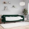 vidaXL Sof&aacute;-cama com colch&atilde;o 90x200 cm veludo verde-escuro