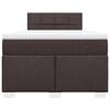 vidaXL Cama boxspring com colch&atilde;o 120x190 cm tecido castanho-escuro