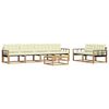vidaXL Conjunto de Sof&aacute;s para Exterior 7 unid. 6 lugar Branco e Creme