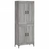 vidaXL Arm&aacute;rio alto 69,5x34x180 cm derivados de madeira sonoma cinza