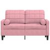 vidaXL Sofá 2 lug. c/ almofadas decorativas 120 cm veludo rosa