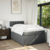 vidaXL Cama boxspring com colch&atilde;o 120x190 cm tecido cinzento-escuro