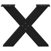 vidaXL P&eacute;s para mesa de centro em formato de X, 2 pe&ccedil;as, preto, 60x (42-43) cm, a&ccedil;o