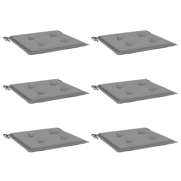 vidaXL Almofad&otilde;es p/ cadeiras de jardim 6 pcs tecido oxford cinza