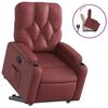 vidaXL Poltrona reclin&aacute;vel elevat&oacute;ria couro artificial vermelho tinto