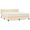 vidaXL Cama com molas/colch&atilde;o 180x200 cm tecido cor creme